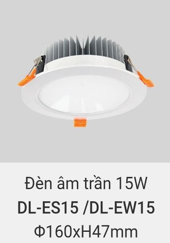  Đèn led âm trần vinaled 15w DL ES15 , DL EW15 