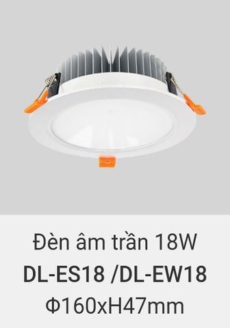  Đèn led âm trần vinaled 18w DL ES18 , DL EW18 