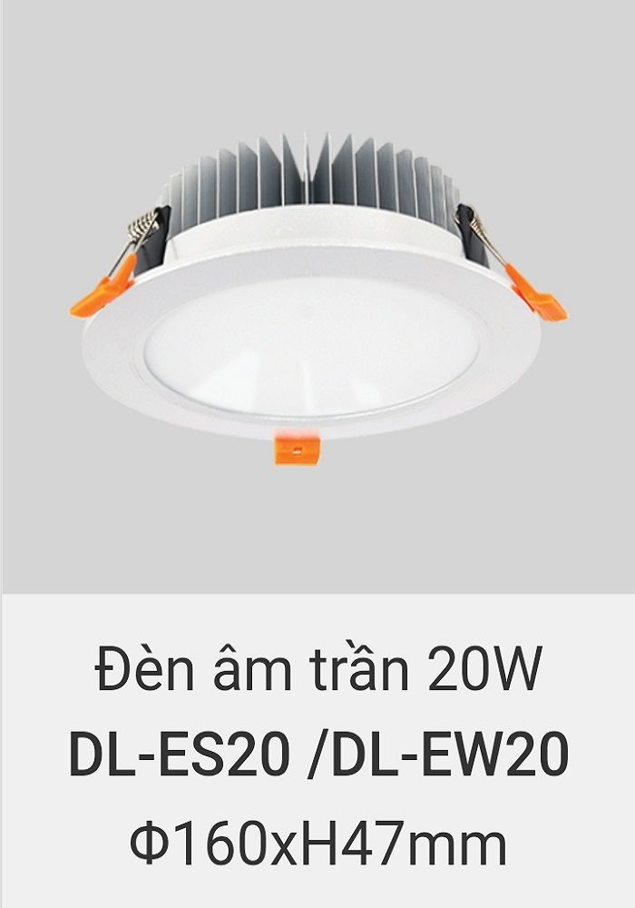 Đèn led âm trần vinaled 20w DL ES20 , DL EW20