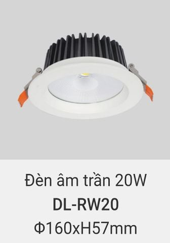  Đèn led âm trần vinaled 20w DL RW20 