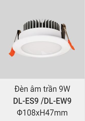  Đèn led âm trần vinaled 9w DL ES9 , DL EW9 