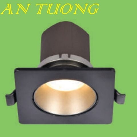  đèn led âm trần vuông chiếu điểm 7w, viền đen, thân đen, vỏ đen 