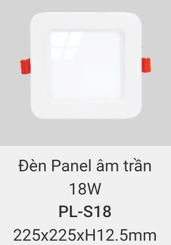 Đèn led âm trần vuông vinaled 18w PL S18 