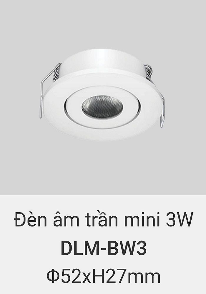 Đèn led downlight âm trần mini vinaled 3w DLM BW6