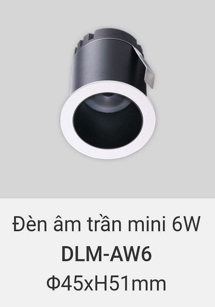 Đèn led downlight âm trần mini vinaled 6w DLM AW6