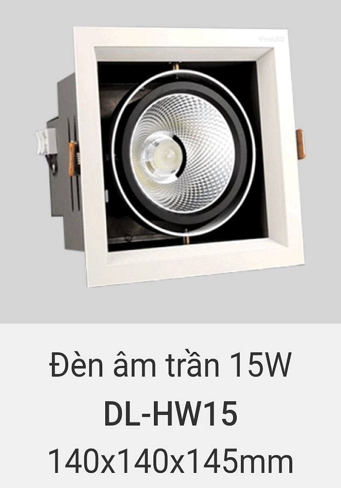Đèn led downlight âm trần vinaled 15w DL HW15