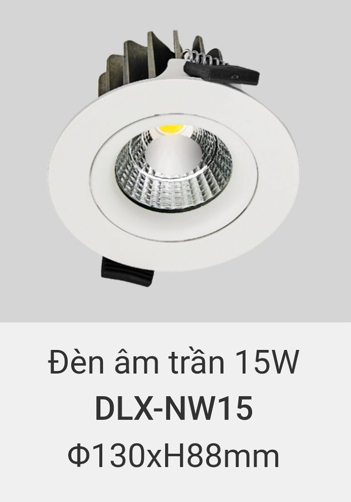Đèn led downlight âm trần vinaled 15w DLX NW15