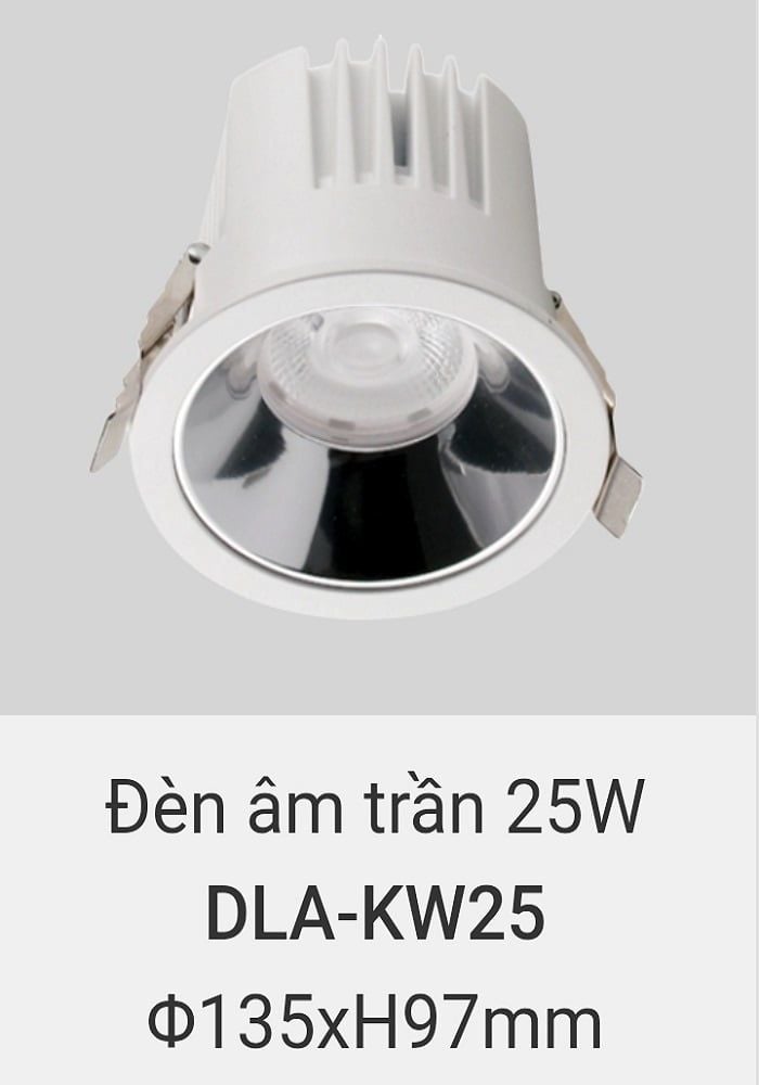Đèn led downlight âm trần vinaled 25w DLA KW25