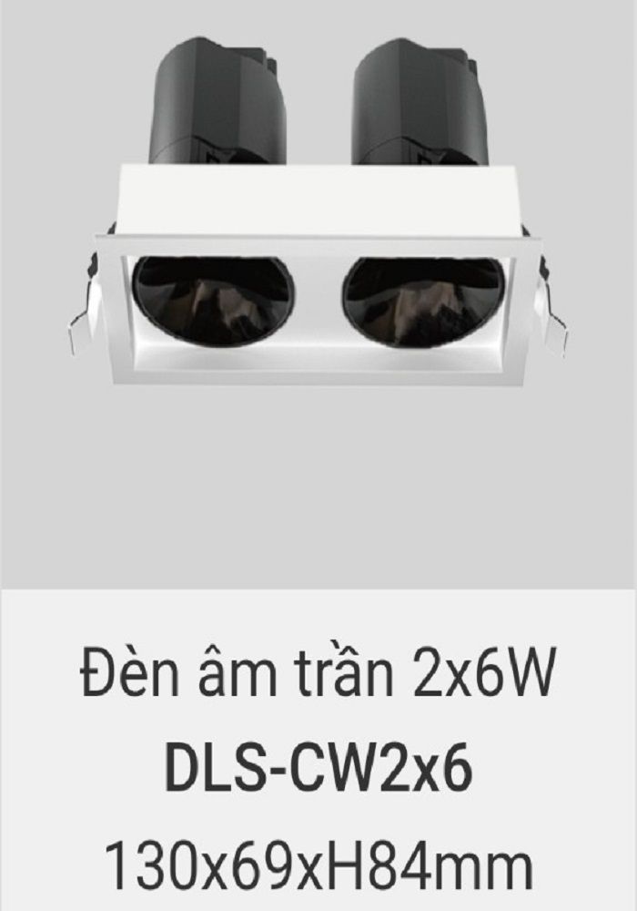 Đèn led downlight âm trần vinaled 2x6w DLS CW2X6