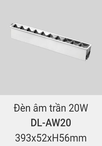  Đèn led downlight âm trần vuông vinaled 20w DL AW20 