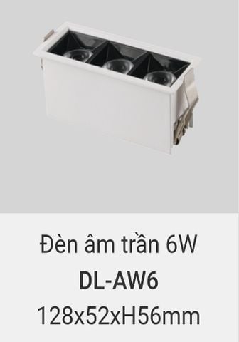  Đèn led downlight âm trần vuông vinaled 6w DLX AW6 
