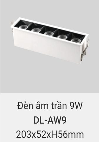  Đèn led downlight âm trần vuông vinaled 9w DL AW9 