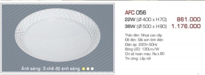 Đèn led ốp trần anfaco afc 056 led 22w 36w