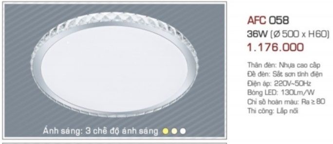 Đèn led ốp trần anfaco afc 058 led 36w