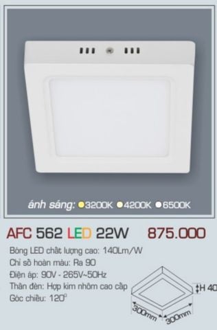  Đèn led ốp trần anfaco afc 562 led 22w 