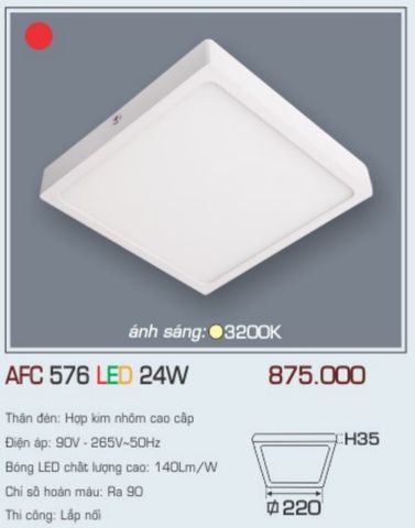  Đèn led ốp trần anfaco afc 576 led 24w 