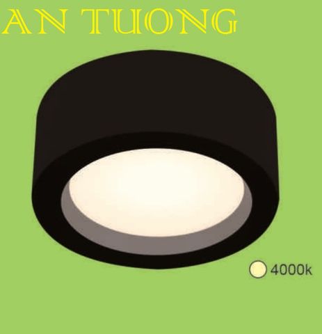  đèn lon led ốp trần 10w ánh sáng trung tính - vàng nhạt 4000k vỏ đen 