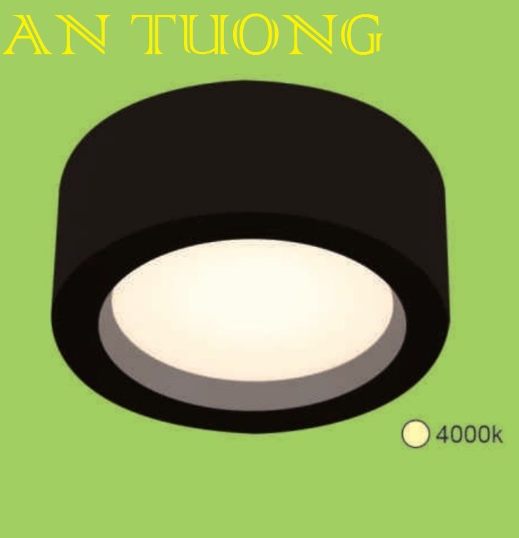 đèn lon led ốp trần 10w ánh sáng trung tính - vàng nhạt 4000k vỏ đen