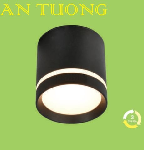  đèn lon led ốp trần 7w ánh sáng 3 màu, 3 chế độ, đổi màu vỏ đen 