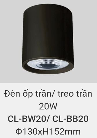  Đèn lon led ốp trần, treo trần, thả trần 20w CL BW20 , CL BB20 
