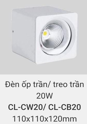 Đèn lon led ốp trần, treo trần, thả trần 20w CL CW20 , CL CB20 