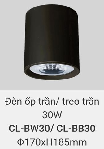  Đèn lon led ốp trần, treo trần, thả trần 30w CL BW30 , CL BB30 