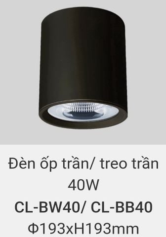  Đèn lon led ốp trần, treo trần, thả trần 40w CL BW40 , CL BB40 