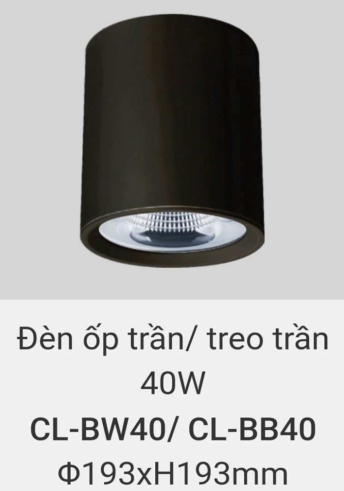 Đèn lon led ốp trần, treo trần, thả trần 40w CL BW40 , CL BB40