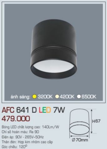  Đèn lon led ốp trần anfaco afc 641d led 7w 