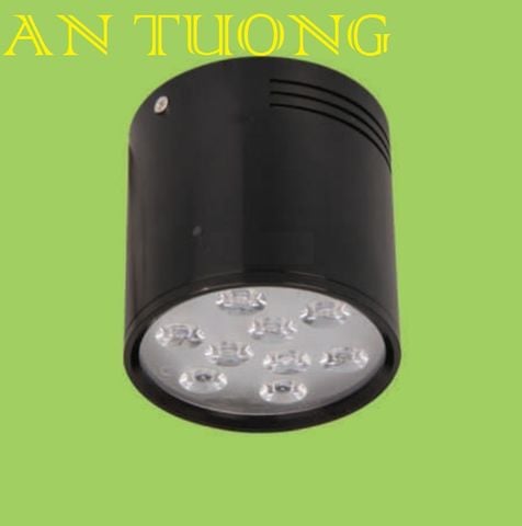  đèn lon led ốp trần mắt ết 9w vỏ đen 