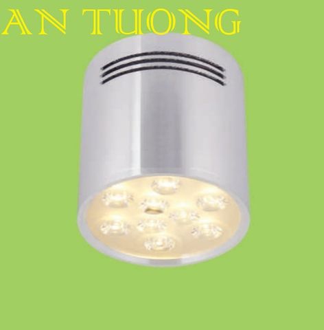  đèn lon led ốp trần mắt ết 9w vỏ mạ inox 