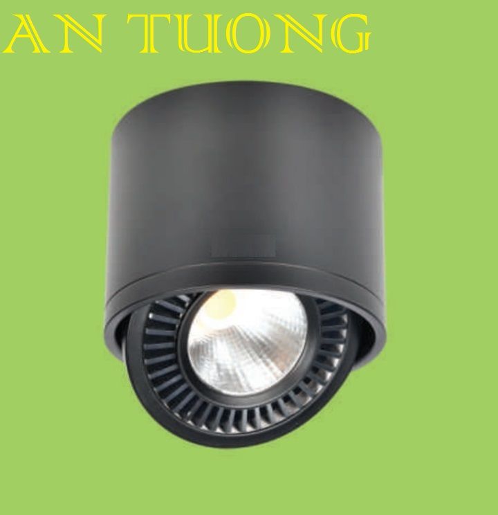 đèn lon led ốp trần nổi spotlight xoay chiếu điểm 15w vỏ đen