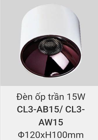  Đèn lon led ốp trần vinaled 15w CL3 AB15 , CL3 AW15 