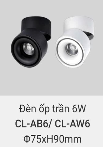  Đèn lon led ốp trần xoay chiếu điểm vinaled 6w CL AB6 , CL AW6 