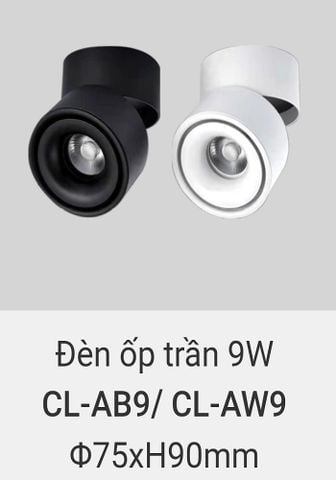  Đèn lon led ốp trần xoay chiếu điểm vinaled 9w CL AB9 , CL AW9 
