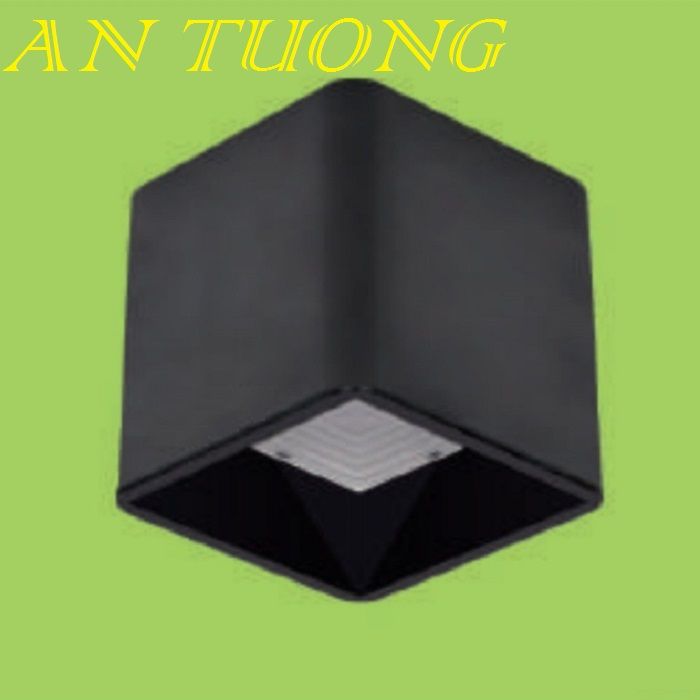 đèn lon led vuông ốp trần, ốp nổi 9w viền đen