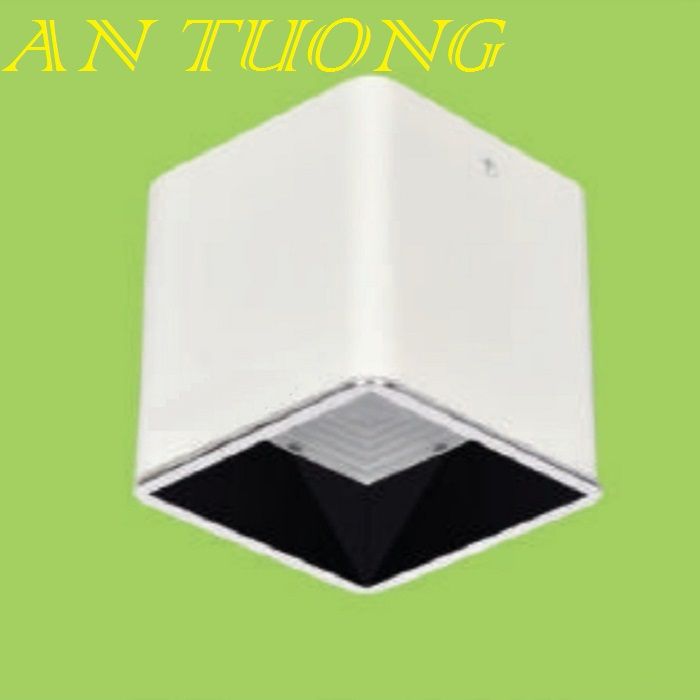 đèn lon led vuông ốp trần, ốp nổi 9w viền trắng