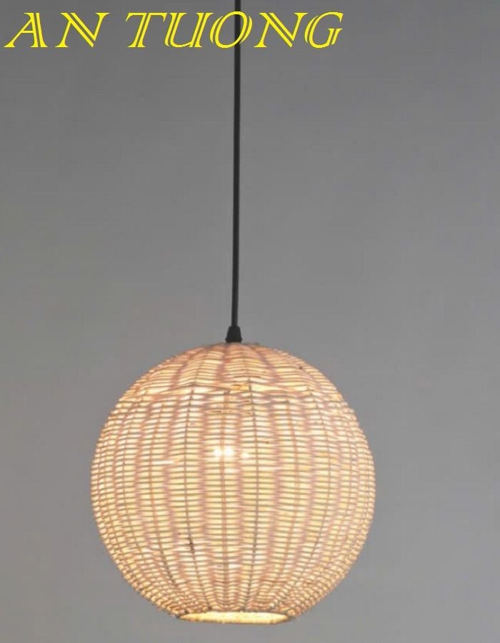 đèn mây tre treo thả trần trang trí nhà hàng, quán ăn, quán cafe 0108