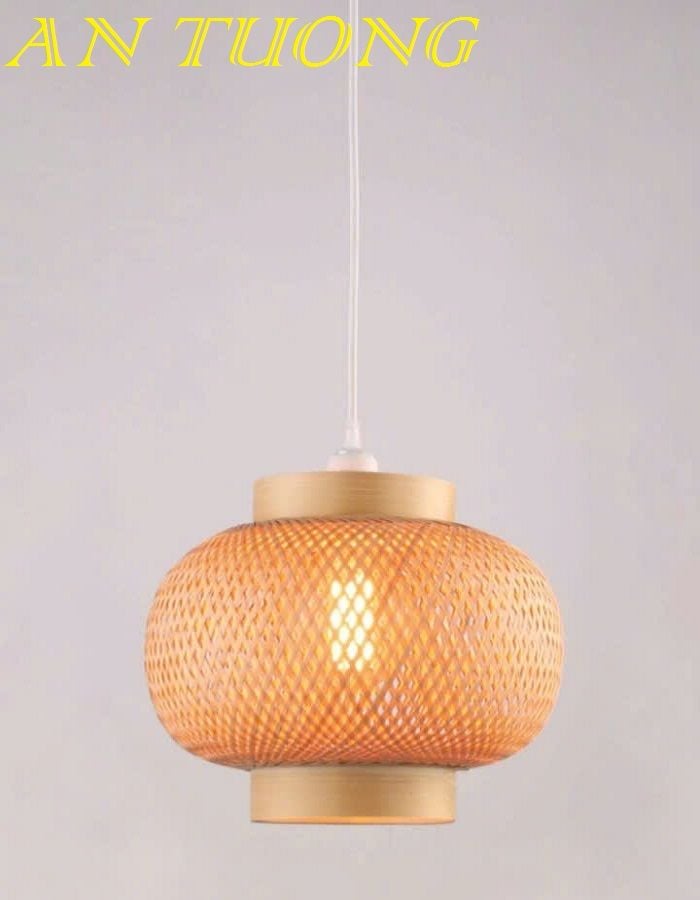 đèn mây tre treo thả trần trang trí nhà hàng, quán ăn, quán cafe 014