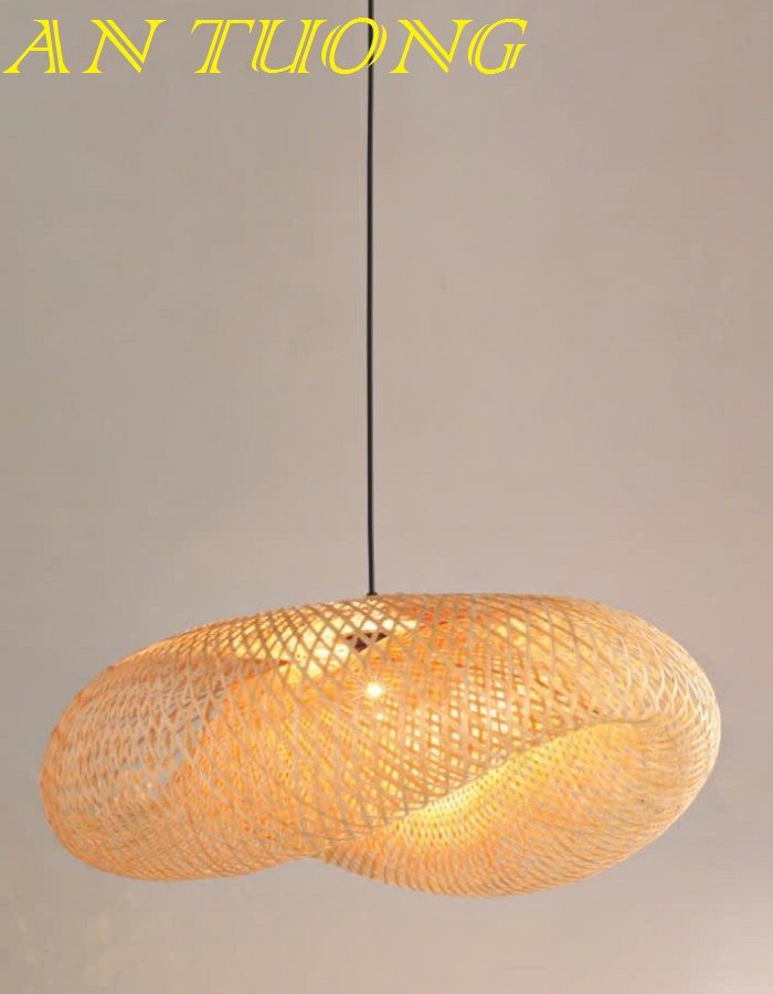 đèn mây tre treo thả trần trang trí nhà hàng, quán ăn, quán cafe 019