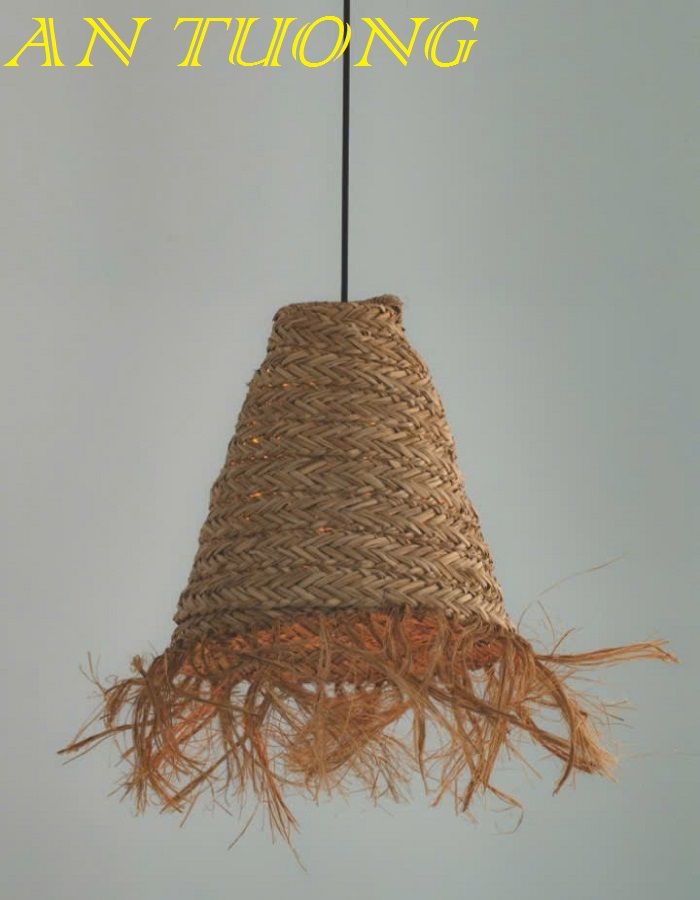 đèn mây tre treo thả trần trang trí nhà hàng, quán ăn, quán cafe 02
