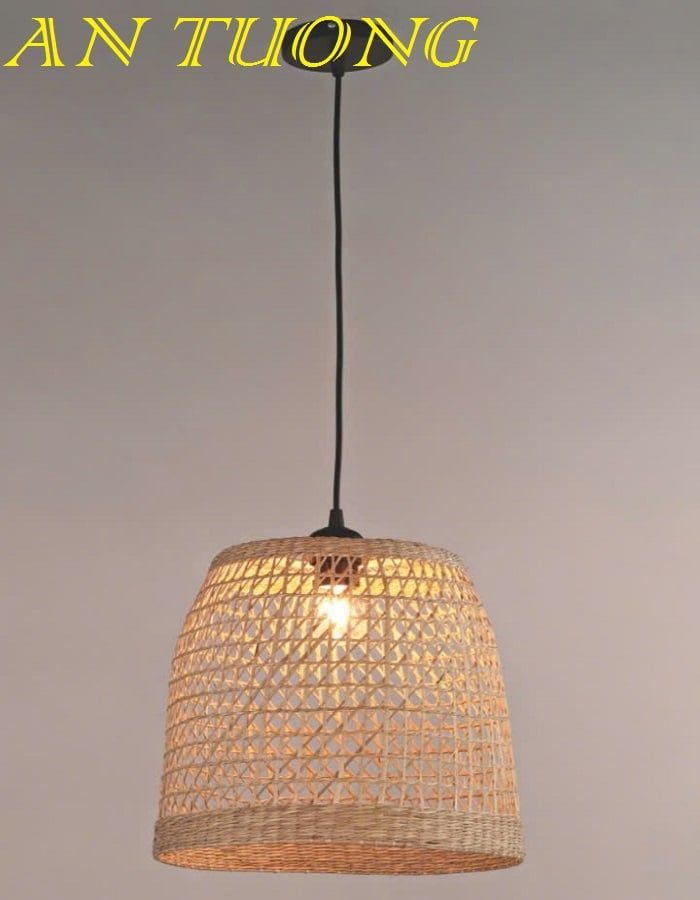 đèn mây tre treo thả trần trang trí nhà hàng, quán ăn, quán cafe 044