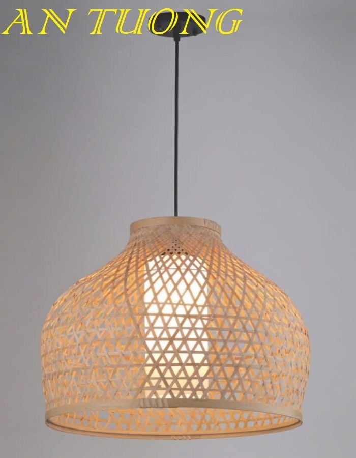 đèn mây tre treo thả trần trang trí nhà hàng, quán ăn, quán cafe 049