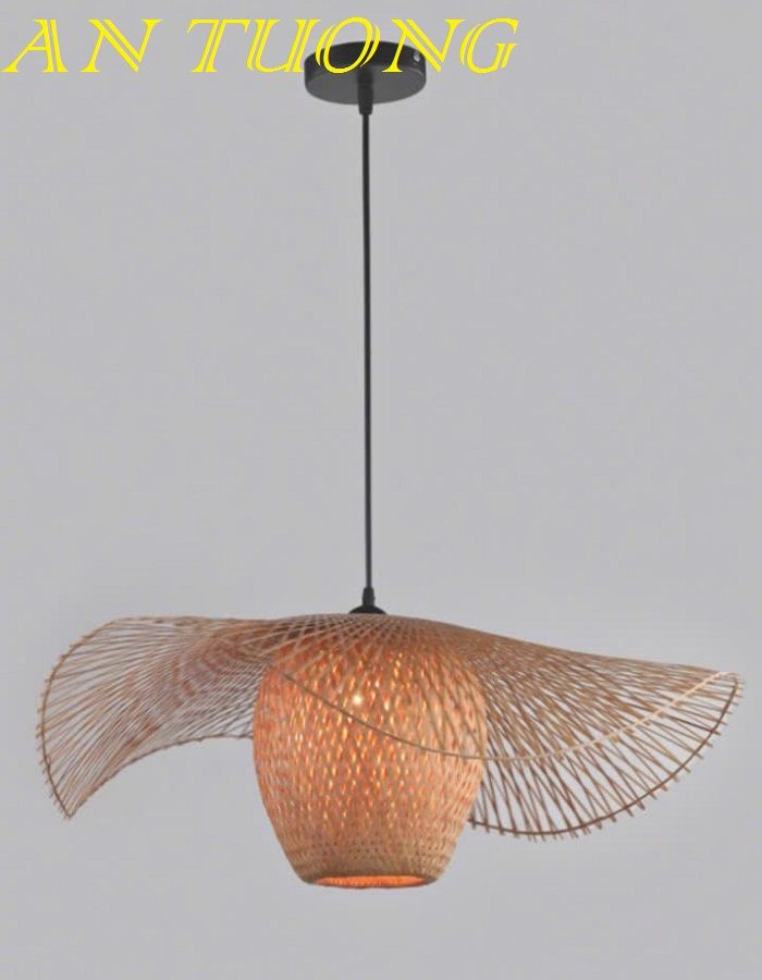 đèn mây tre treo thả trần trang trí nhà hàng, quán ăn, quán cafe 055