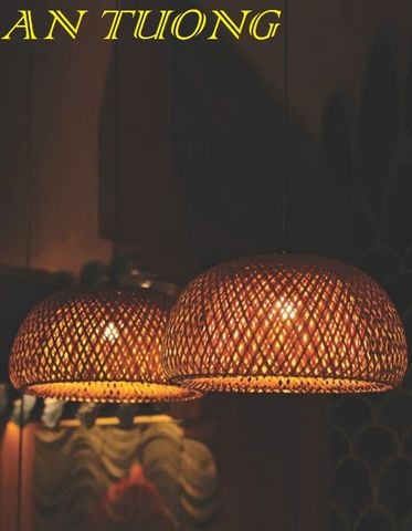  đèn mây tre treo thả trần trang trí nhà hàng, quán ăn, quán cafe 057 