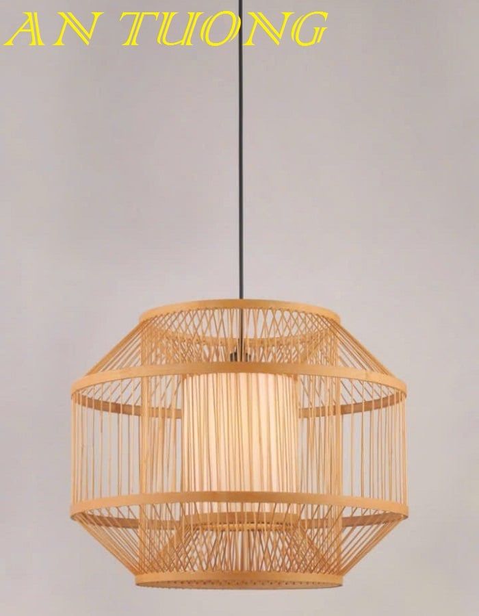 đèn mây tre treo thả trần trang trí nhà hàng, quán ăn, quán cafe 065