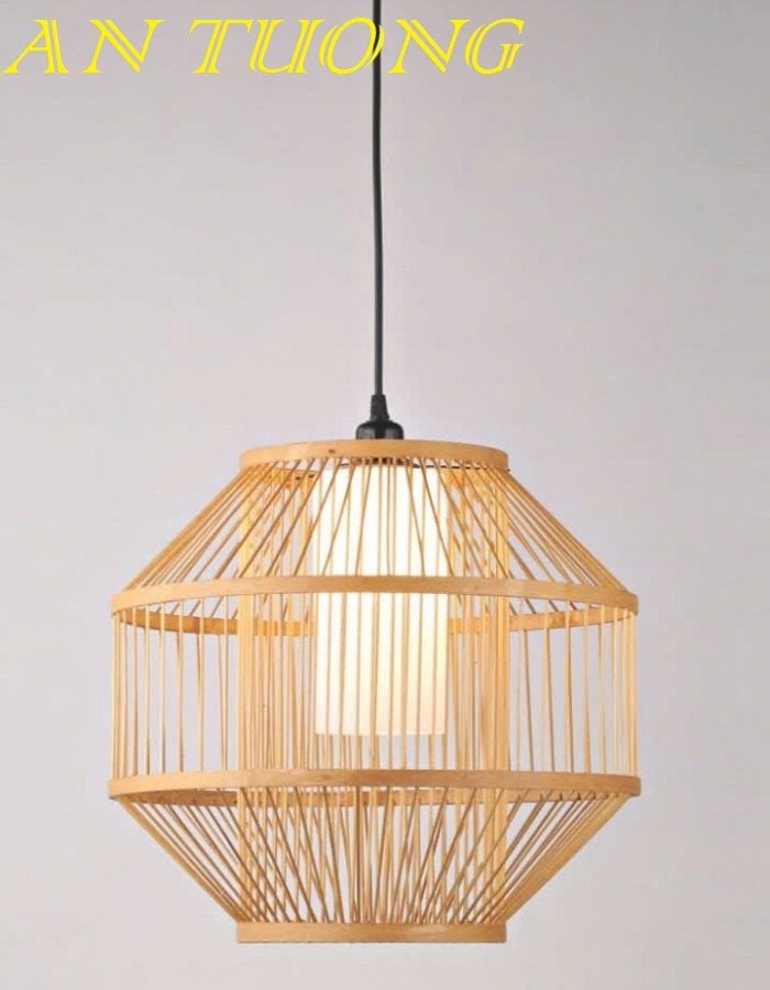 đèn mây tre treo thả trần trang trí nhà hàng, quán ăn, quán cafe 066