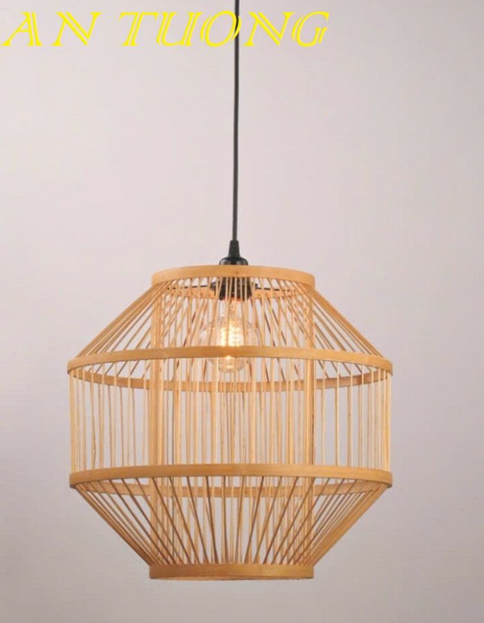 đèn mây tre treo thả trần trang trí nhà hàng, quán ăn, quán cafe 071