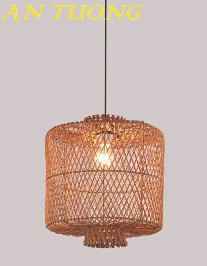 đèn mây tre treo thả trần trang trí nhà hàng, quán ăn, quán cafe 077