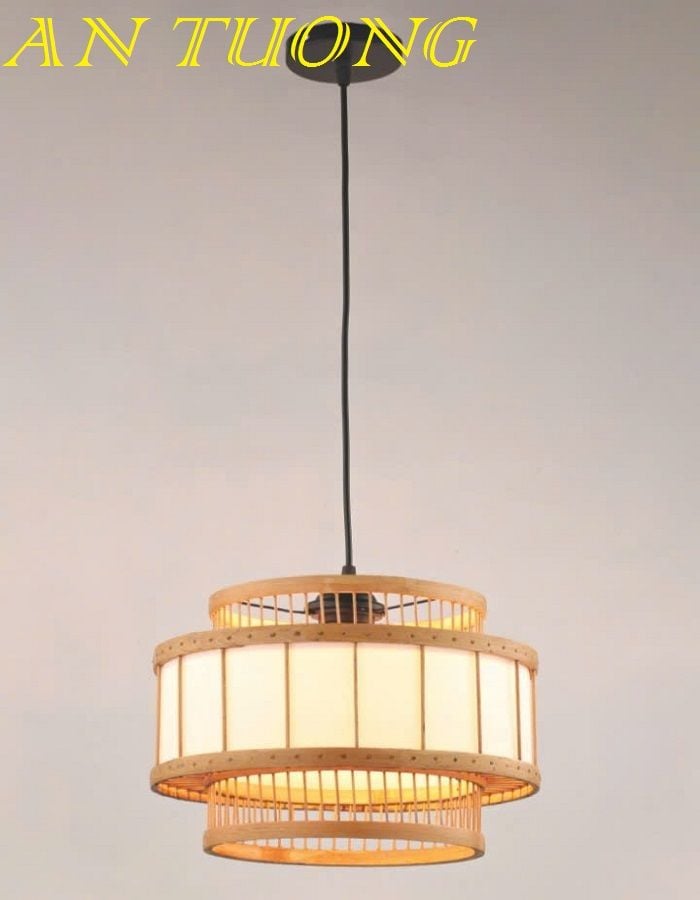 đèn mây tre treo thả trần trang trí nhà hàng, quán ăn, quán cafe 079
